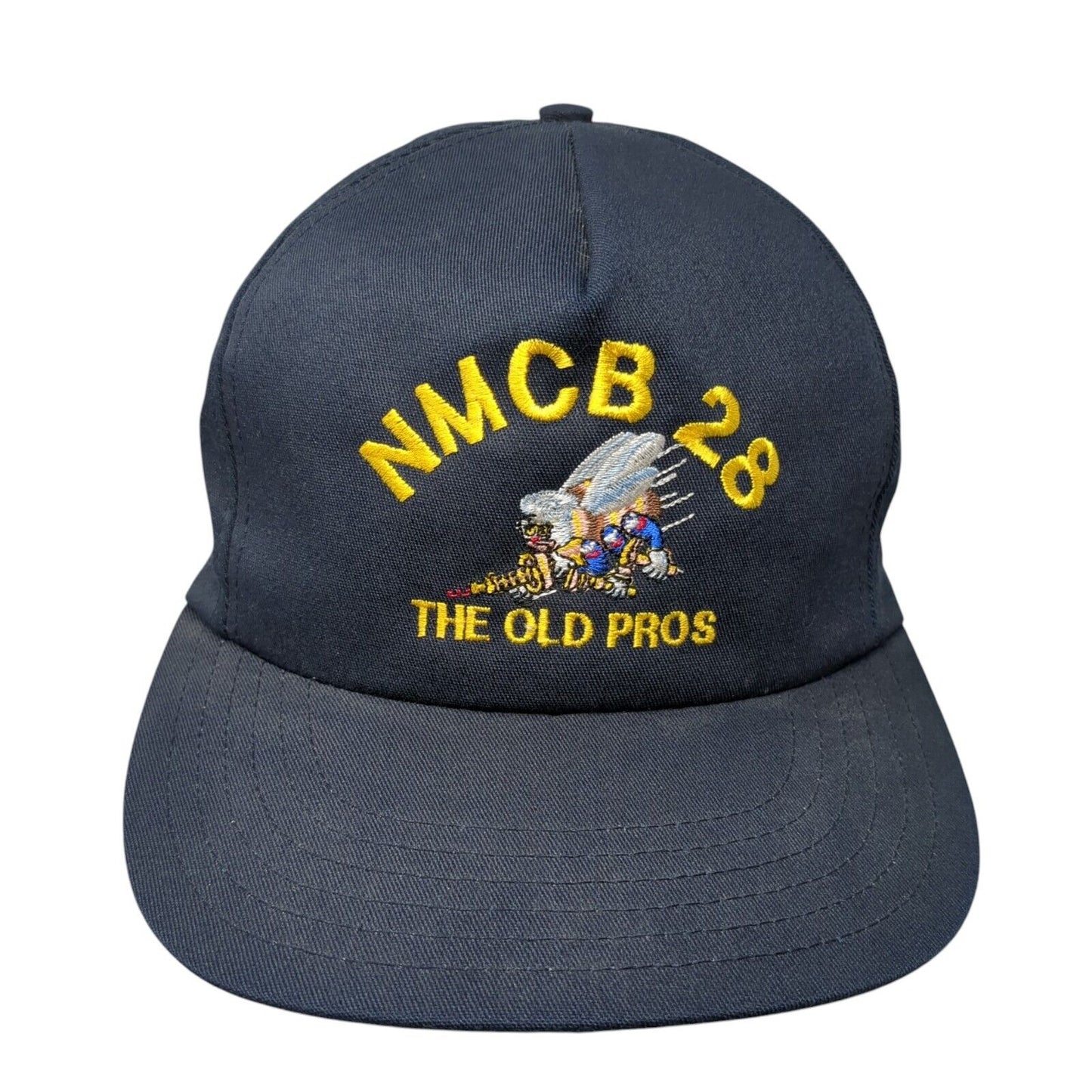 NMCB 28 The Old Pros Snapback Hat Blue OS Adjustable Embroidered Eagle Crest