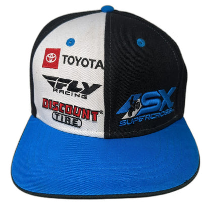 Feld Motor Sports Supercross Snapback Hat Black Blue White One Size Toyota Fly