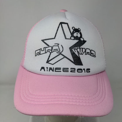 Star Snapback Mesh Back Trucker Hat Pink One Size Adjustable Colorblock