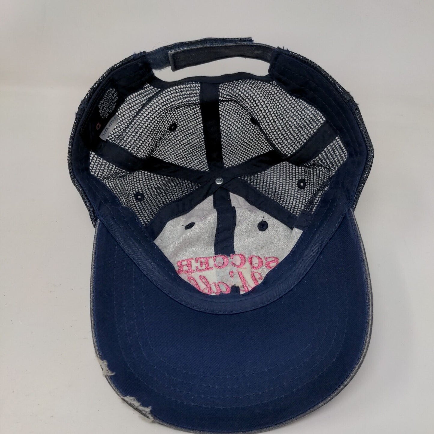 Soccer Y'all Strapback Mesh Back Trucker Hat Blue OSFA Embroidered HG