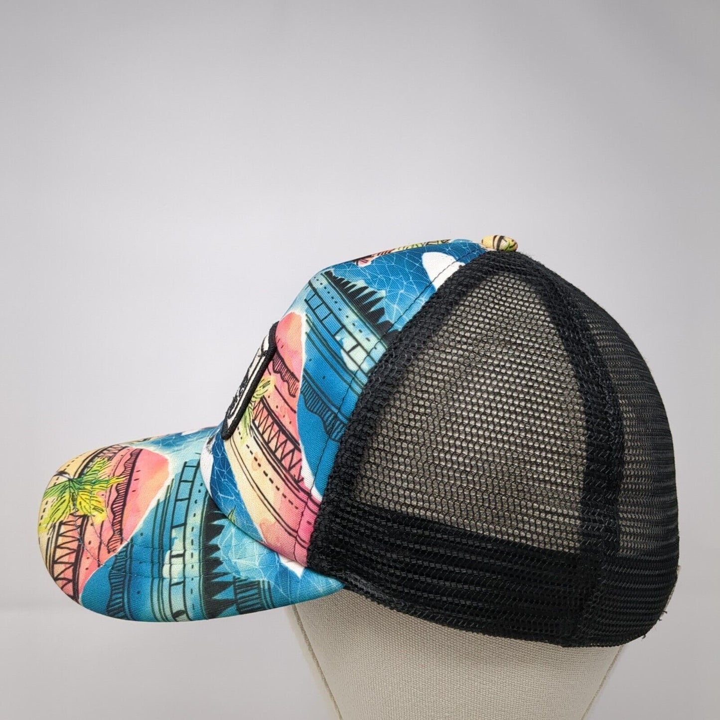 Da Kine Hawaii Snapback Trucker Hat Multi One Size Mesh Back Palm Tree