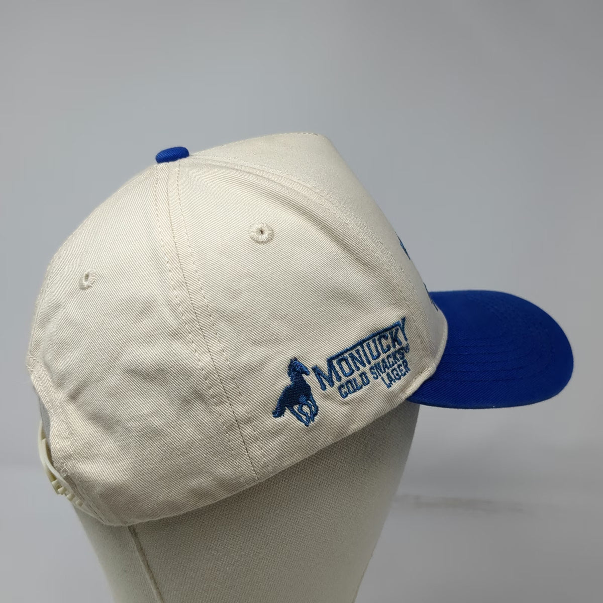 5 Panel White Blue Hat One Size Montucky Cold Snacks Yeehaw Inn Beer Snapback