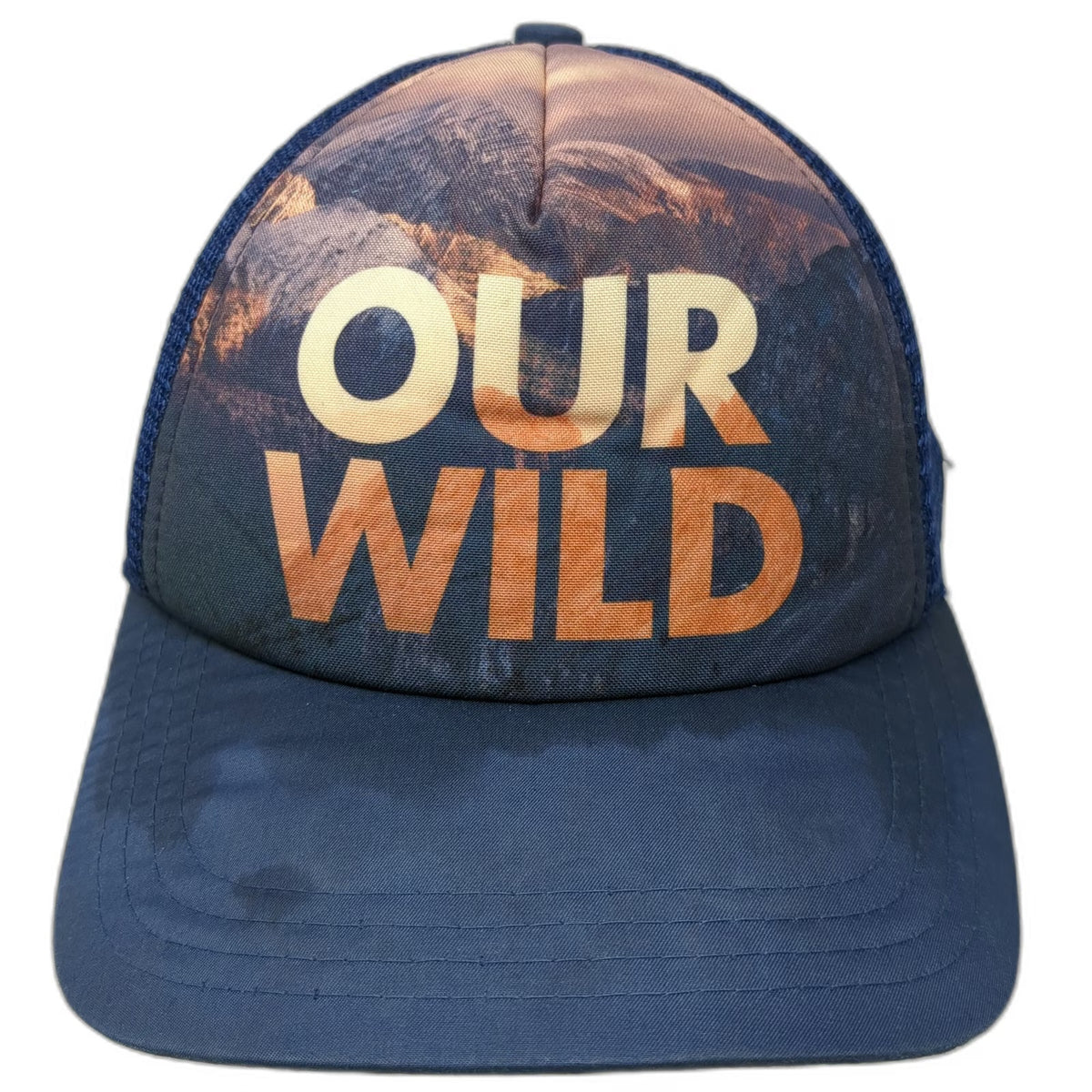 Boco Gear Trucker Hat Blue One Size Our Wild Mountain Graphic Wilderness Society