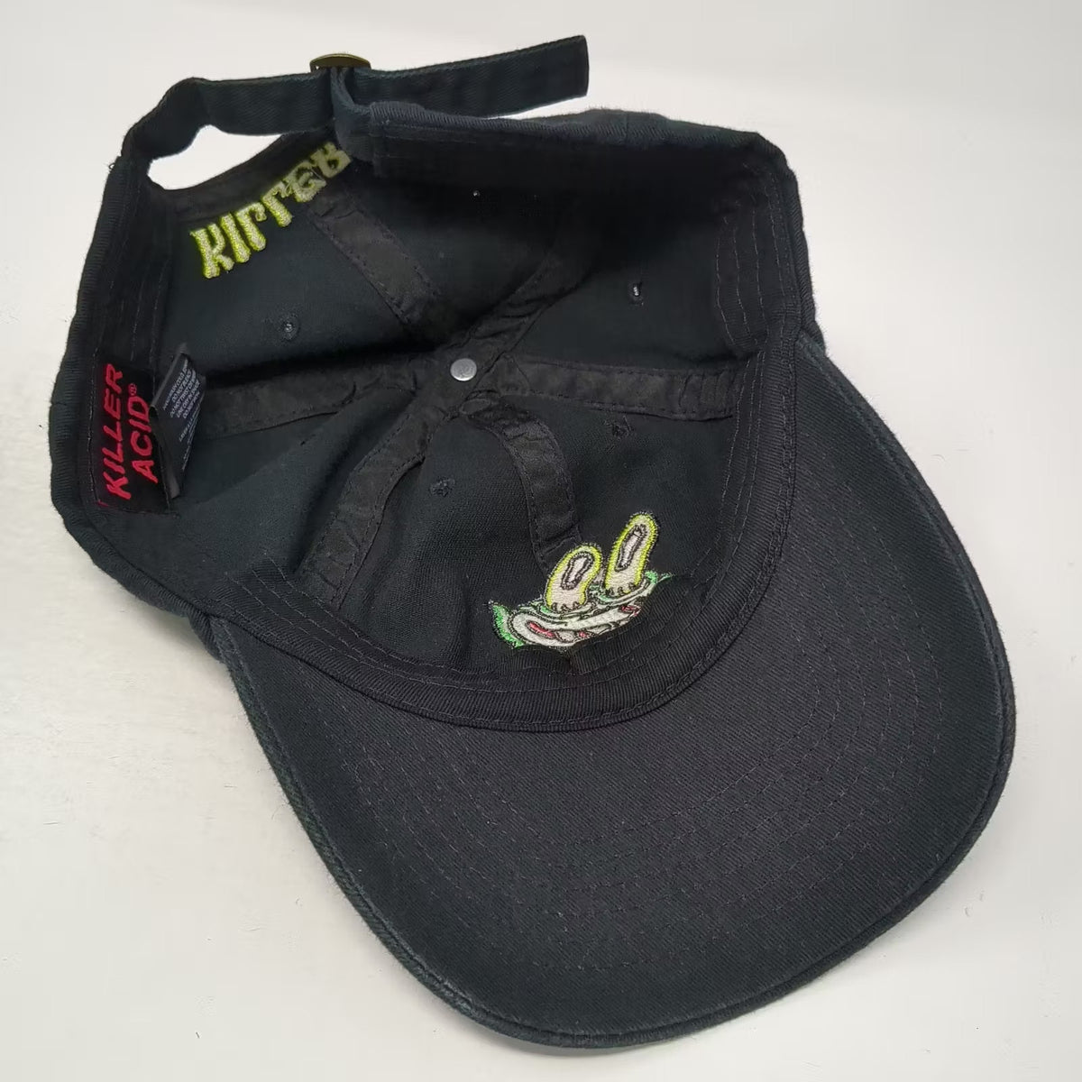 Killer Acid Baseball Cap Black OS Embroidered Cartoon Creature Adjustable Hat