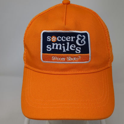 Soccer Shots Trucker Hat Orange One Size Mesh Snapback Soccer Smiles Sports