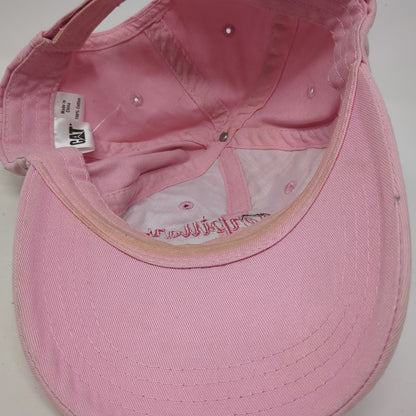 Caterpillar Baseball Cap Pink One Size Floral Embroidery Strapback Hat CAT Logo