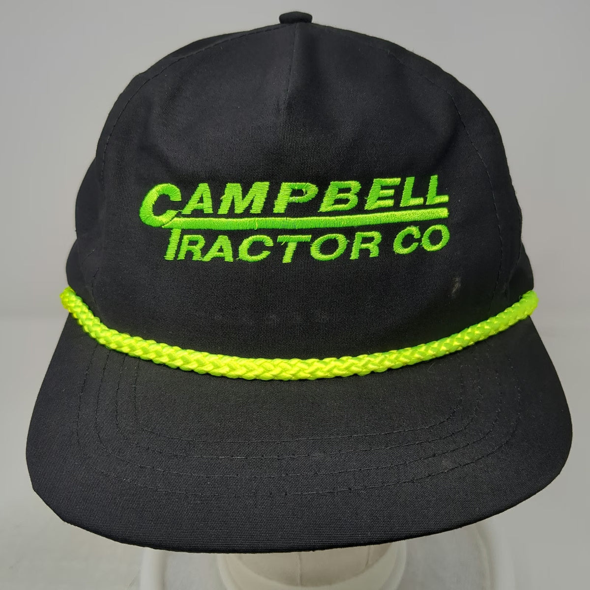 Sportcap 5 Panel Black Campbell Tractor Co Rope Snapback Green Hat Vintage