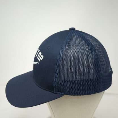 Richardson Trucker Hat Blue OSFM Zach Top Longhorn Skull Mesh Snapback Curved