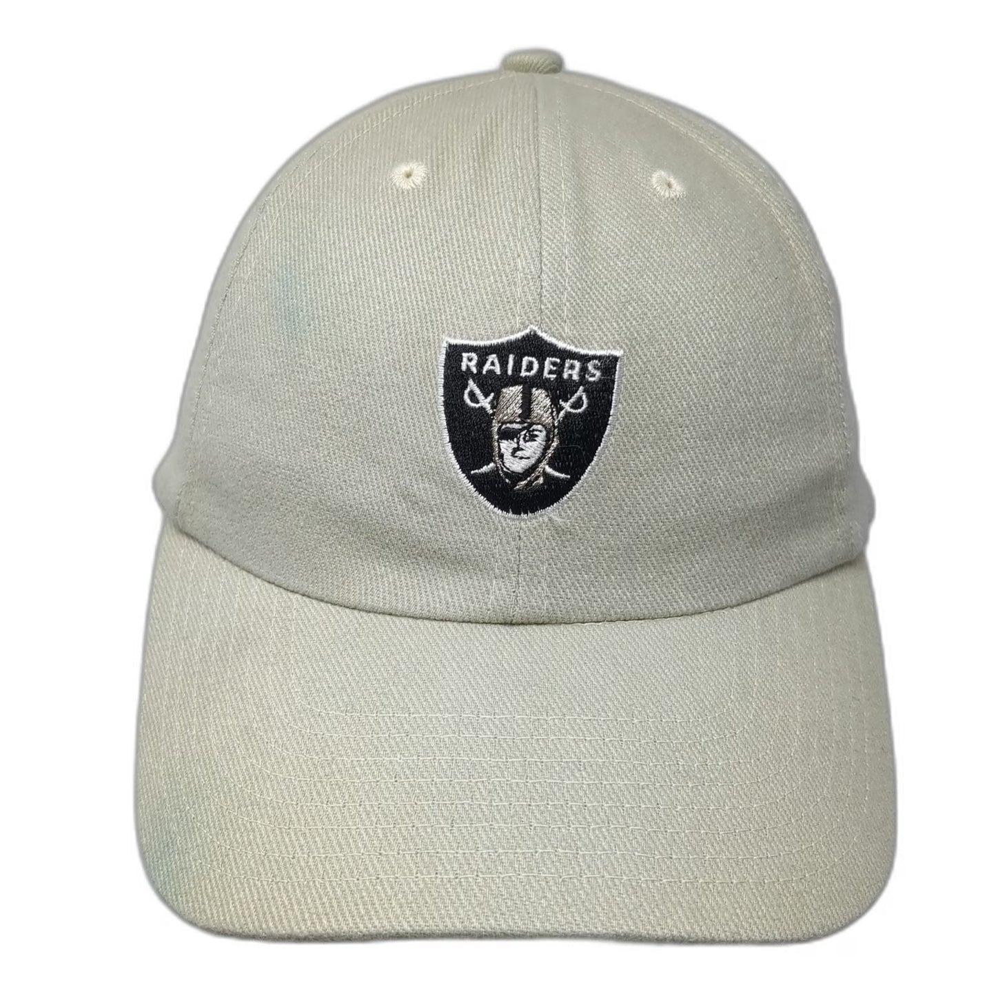 Oakland Las Vegas Raiders NFL Beige One Size Strapback Embroidered Logo Cap Hat
