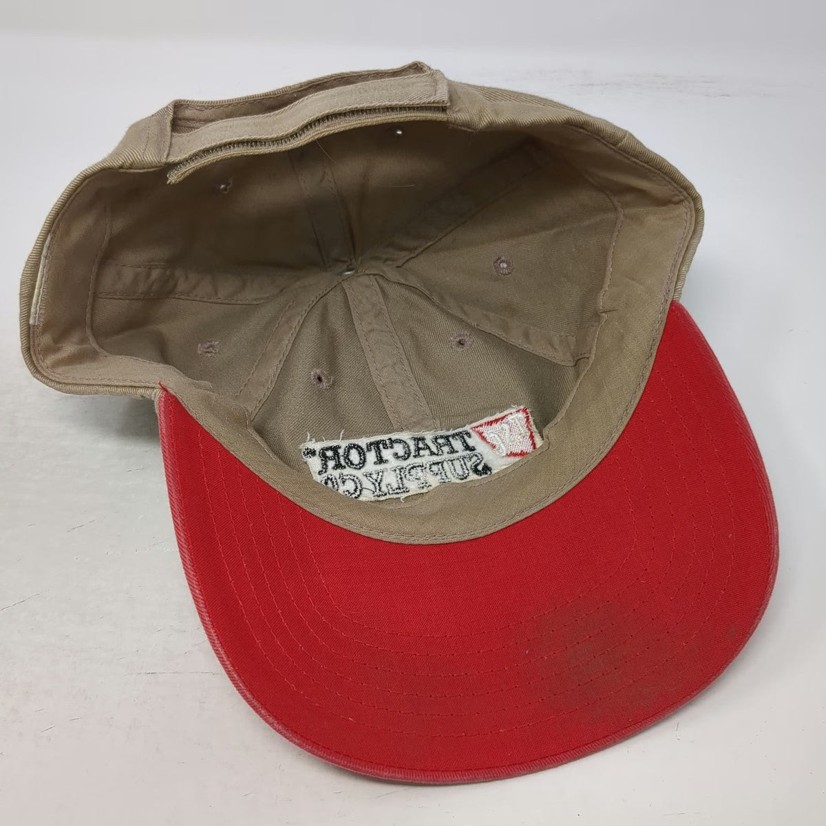 Tractor Supply Co Baseball Cap Beige Red One Size Strapback Embroidered Hat