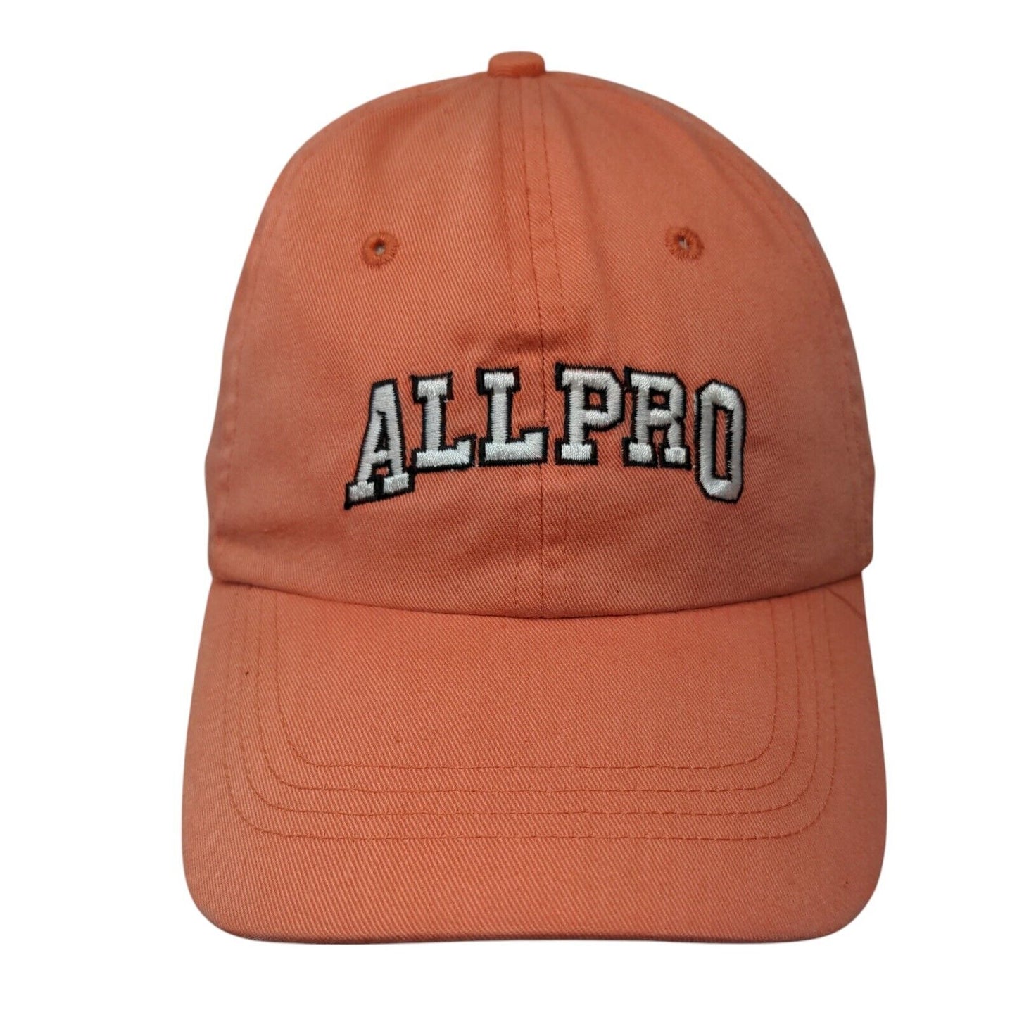 All Pro Strapback Hat Orange Boys L 12/14 Adjustable Embroidered