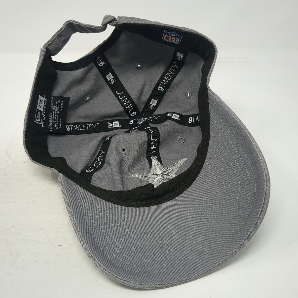 New Era Baseball Cap Gray One Size Star Logo 9TWENTY NFL Cowboys Slideback Hat