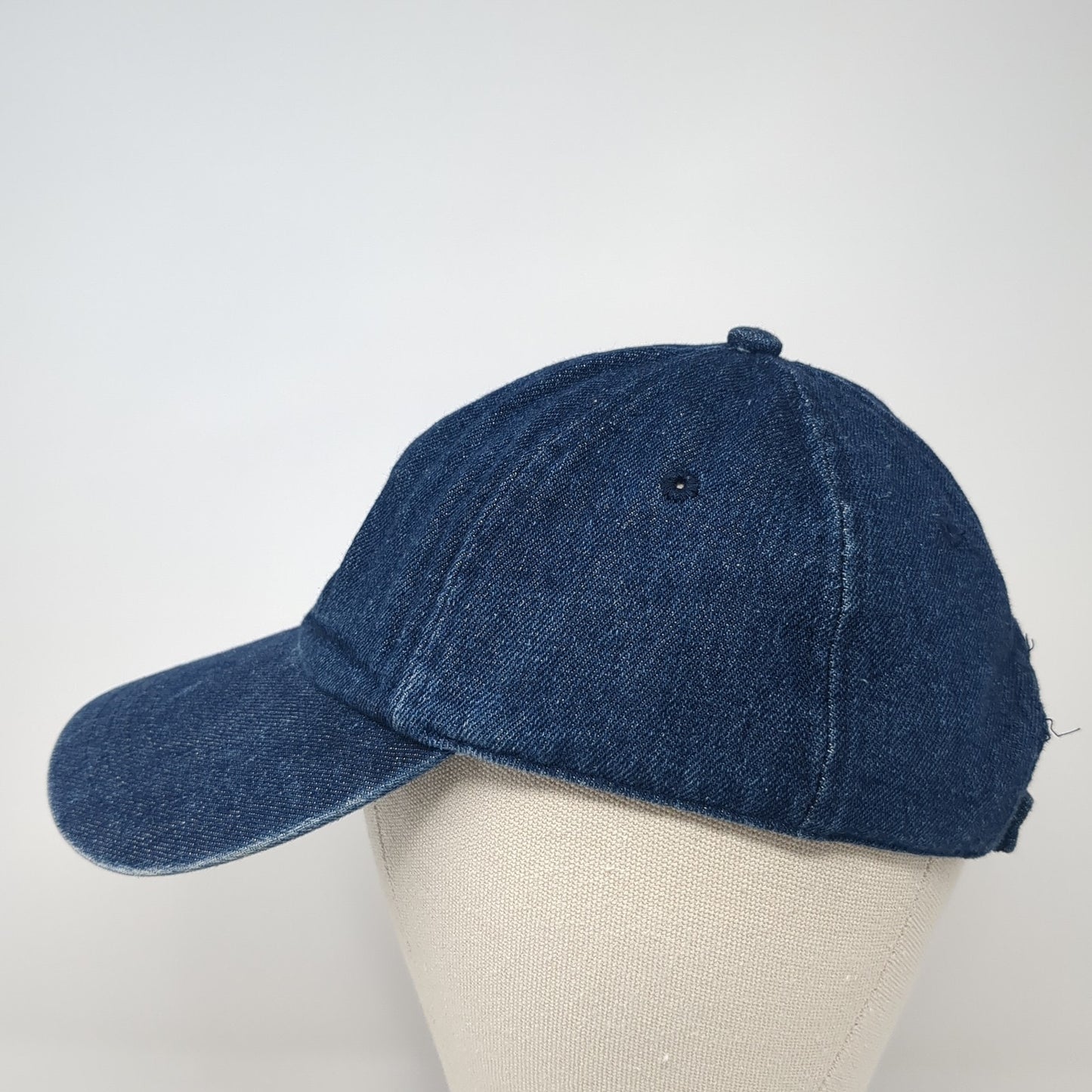 Unbranded Strapback Hat Blue One Size Adjustable Embroidered Logo Denim