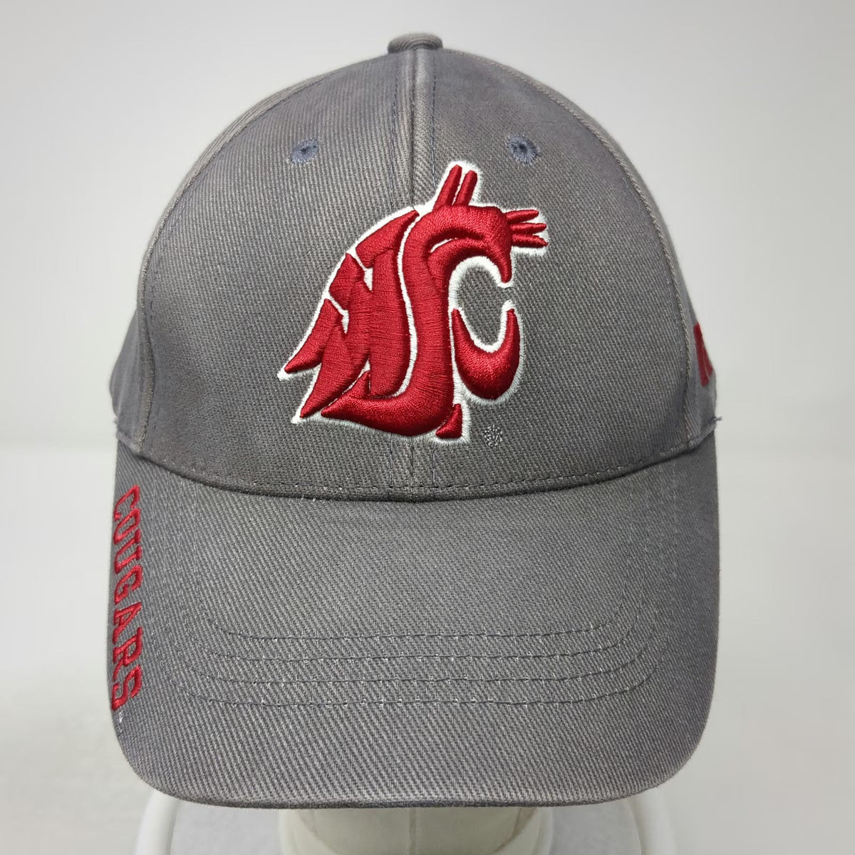 Washington State Cougars NCAA Russell Gray One Size Strapback Cap Hat WSU Logo