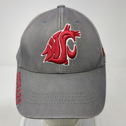 Washington State Cougars NCAA Russell Gray One Size Strapback Cap Hat WSU Logo