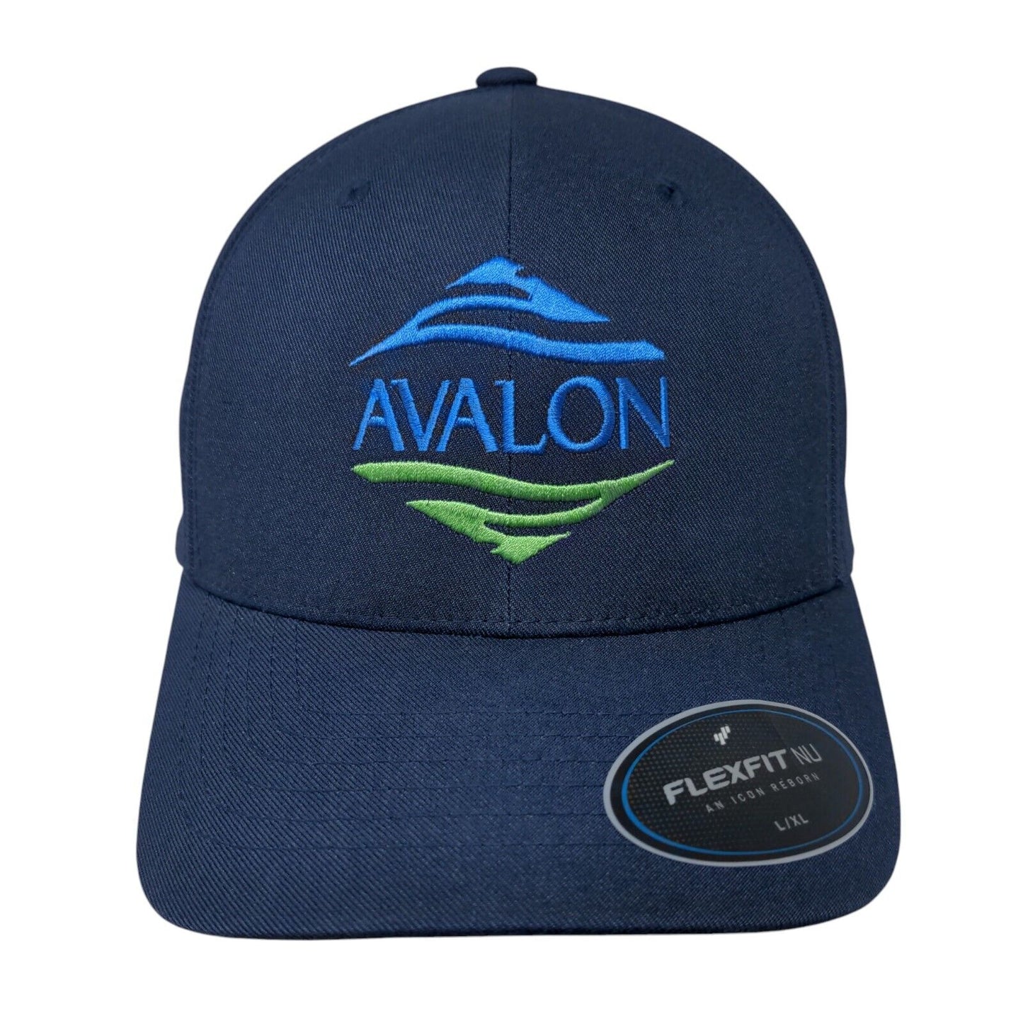 Avalon Fitted Hat Blue L/XL Flexfit NU Embroidered Lightweight 6 Panel Yupoong