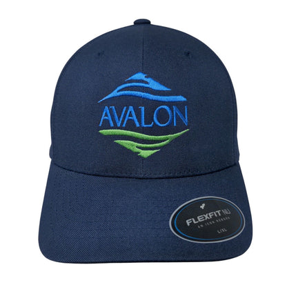 Avalon Fitted Hat Blue L/XL Flexfit NU Embroidered Lightweight 6 Panel Yupoong