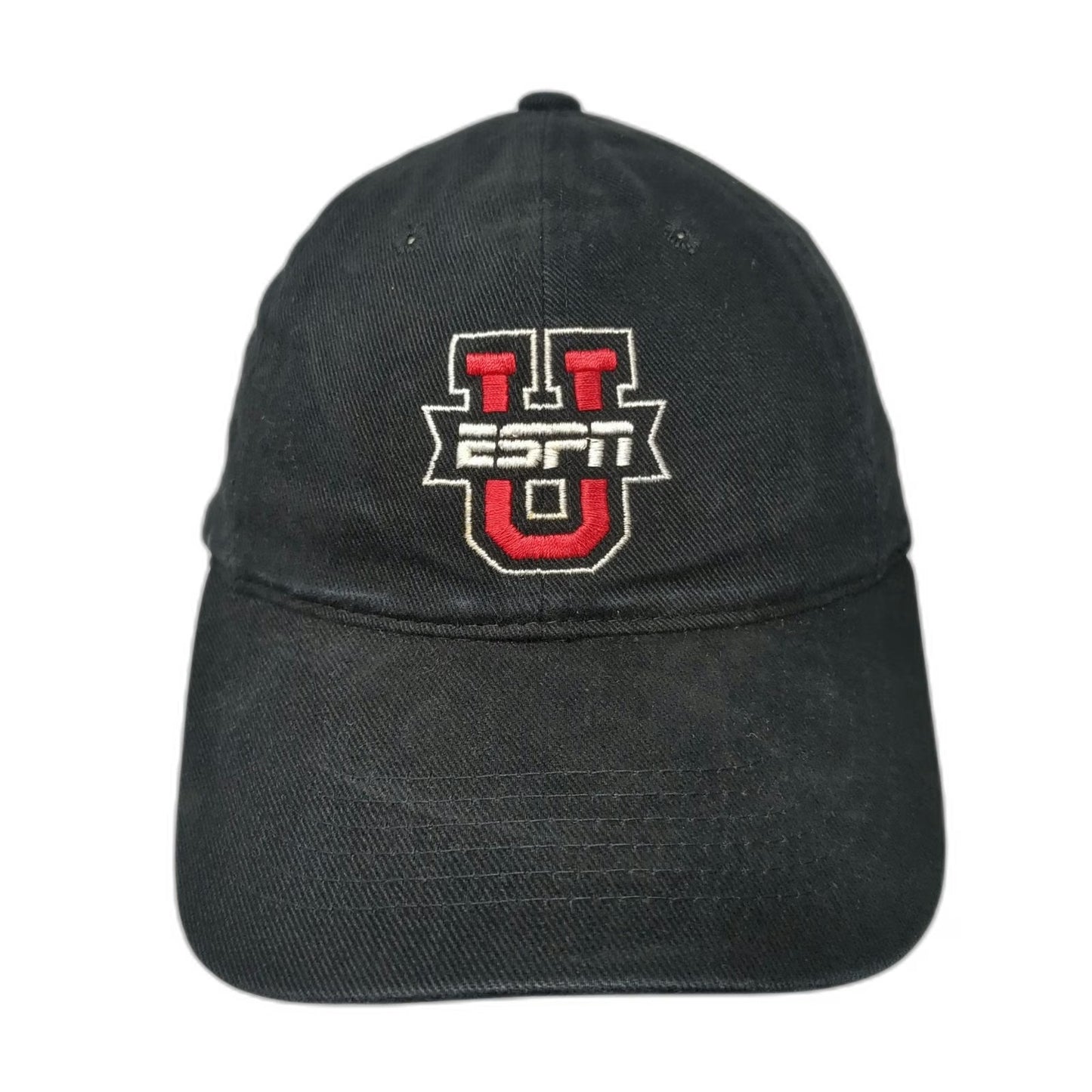 Sportsman Baseball Cap Black One Size ESPNU Never Graduate ESPN College Logo Hat