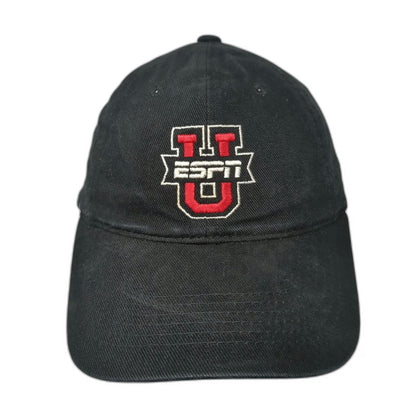 Sportsman Baseball Cap Black One Size ESPNU Never Graduate ESPN College Logo Hat