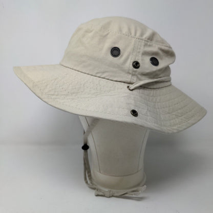 World Wide Sportsman Men's Vented Fishing Hat Wide Brim Tan Size M Cotton