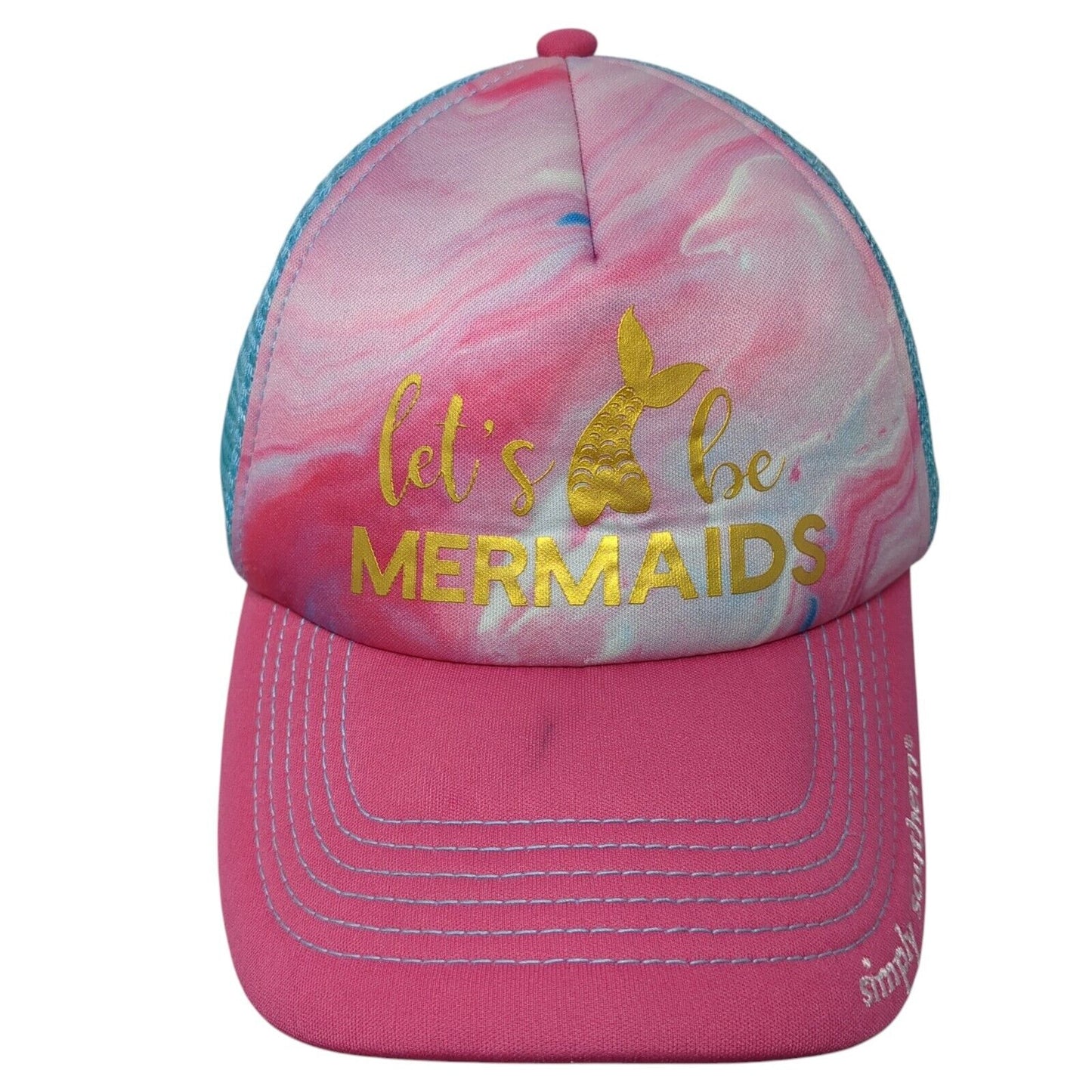 Let's Be Mermaids Slideback Trucker Hat Multicolor One Size Mesh Back