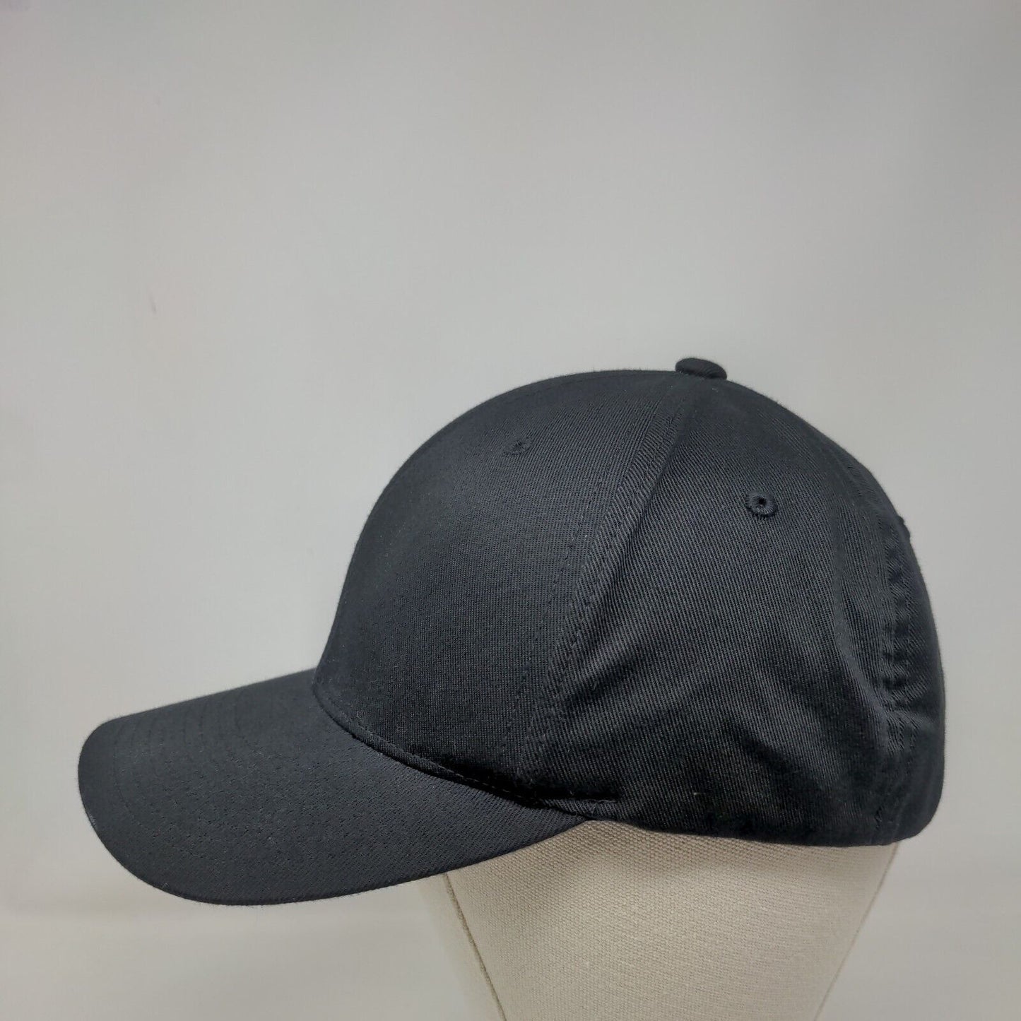 Flexfit Yupoong Fitted Hat Black Large-XL Solid Blank 6 Panel Vent Holes