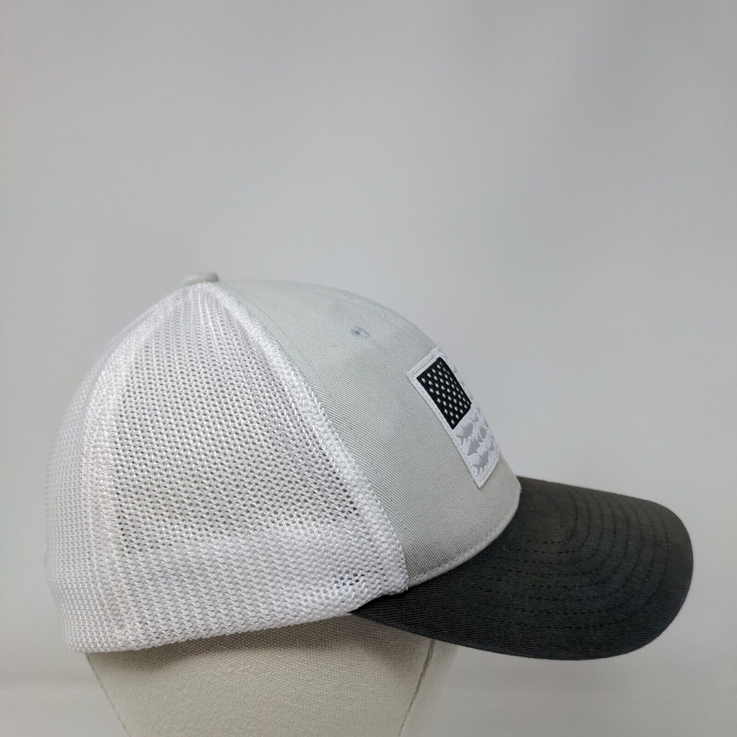 Fish American Flag Fitted Mesh Back Trucker Hat Multi S/M Columbia PFG Fishing