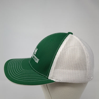 E-M Construction Fitted Mesh Back Trucker Hat Green 7 3/8-8 Colorblock