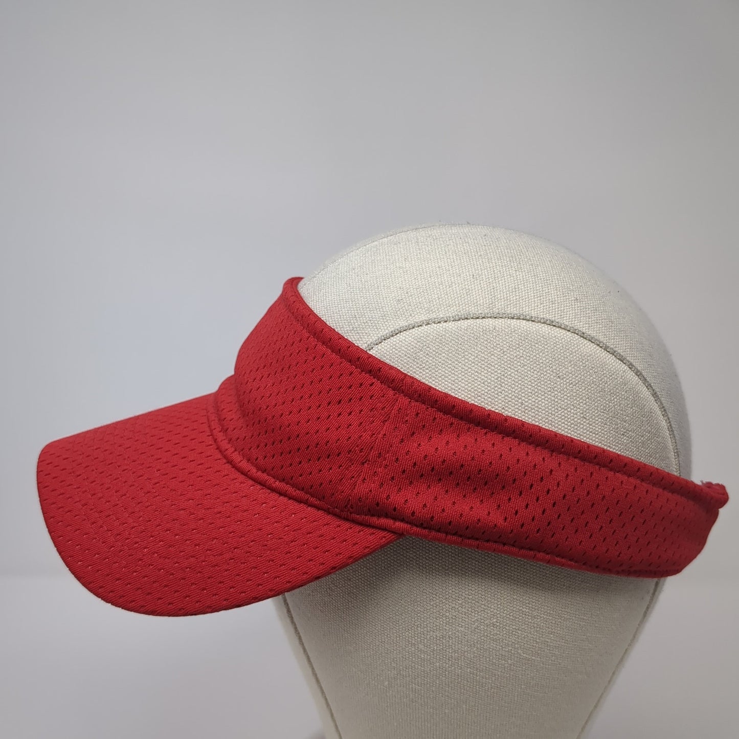 Augusta Sportswear Strapback Visor Hat Red One Size Solid Blank Outdoor