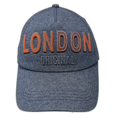Robin Ruth 5 Panel Blue Hat One Size London Original Strapback Raised Text