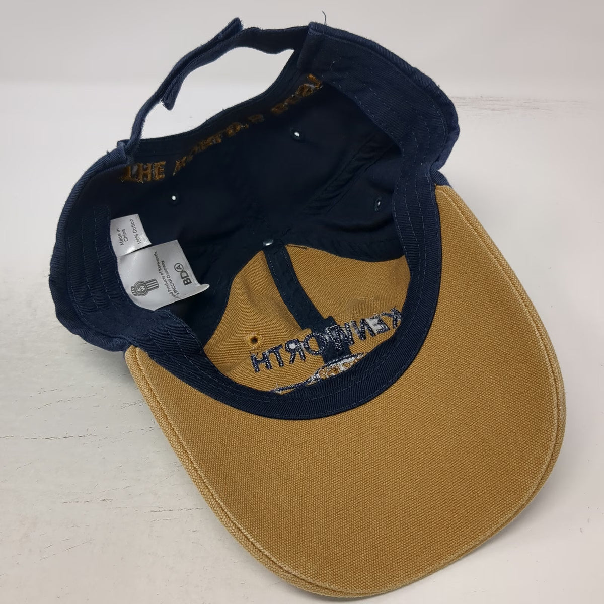 Kenworth Baseball Cap Beige Blue One Size The Worlds Best Logo Strapback Hat