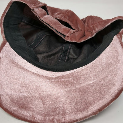 Baseball Cap Pink One Size Crushed Velvet Curved Brim Adjustable Strap Hat