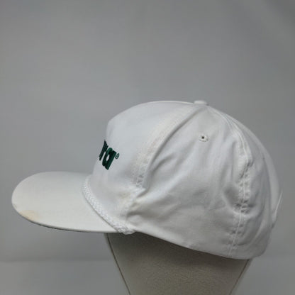 Terra Slideback Rope Hat White OSFA Leather Strap Adjustable Solid
