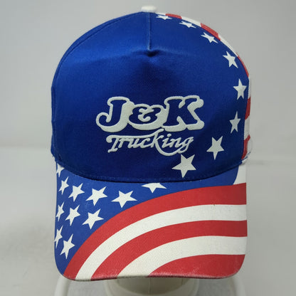 OTTO 5 Panel Blue Red White One Size J&K Trucking American Flag Snapback Hat