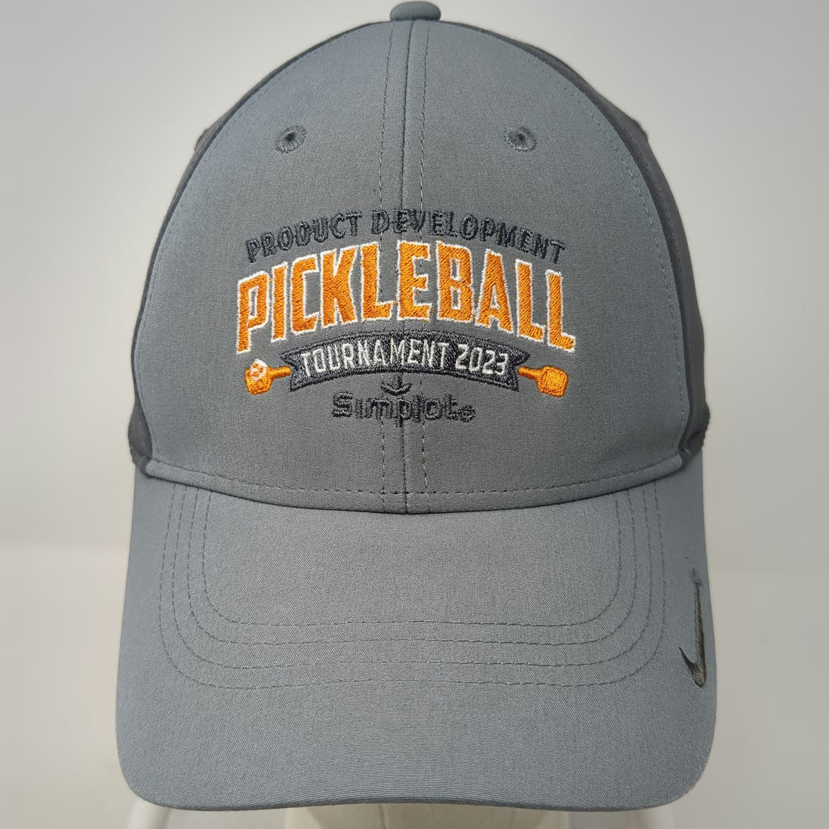 Nike Baseball Cap Gray One Size Pickleball Tournament 2023 Simplot Dri-Fit Hat