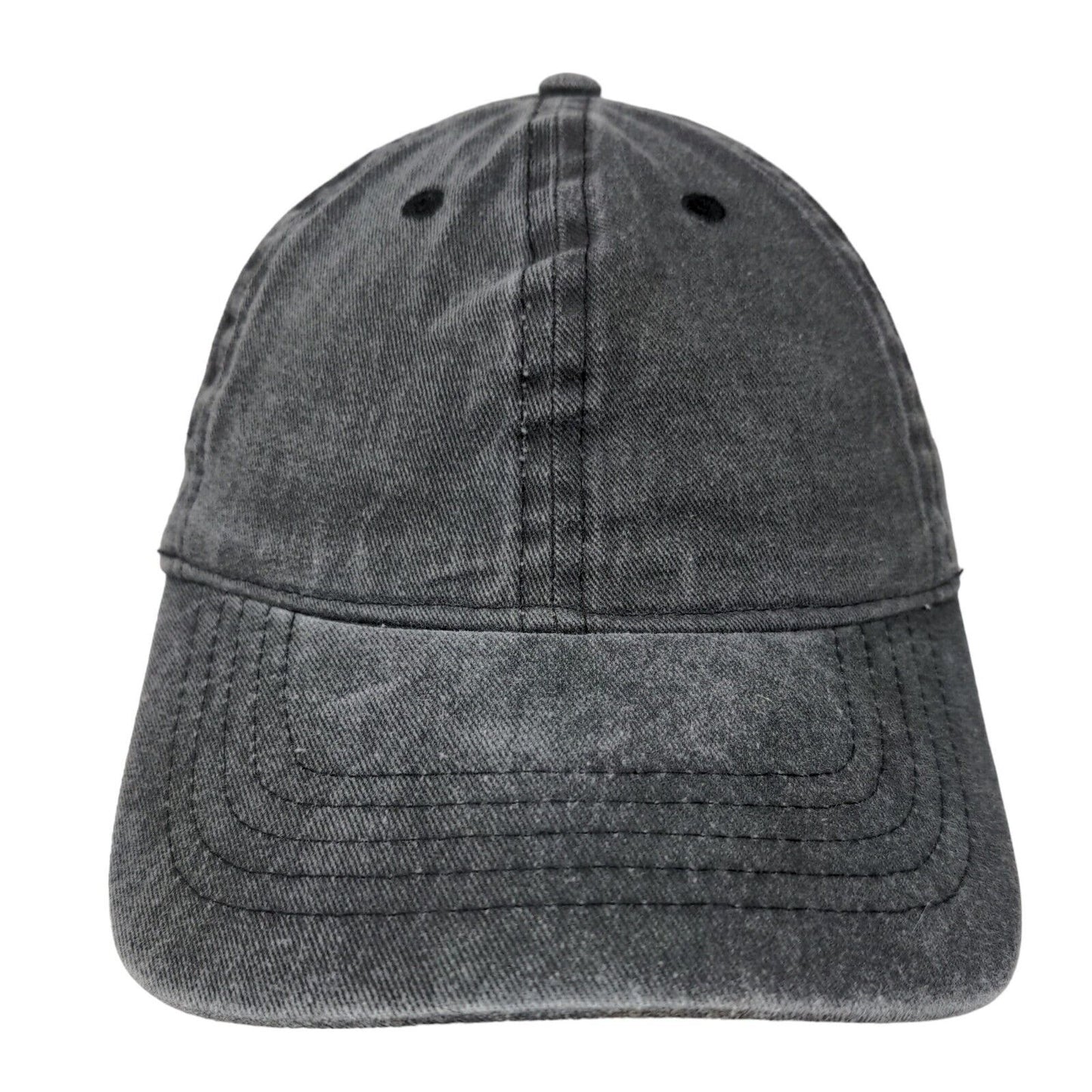 Unbranded Strapback Hat Black Soot Gray OSFM Adjustable Blank