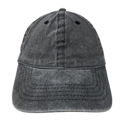 Unbranded Strapback Hat Black Soot Gray OSFM Adjustable Blank