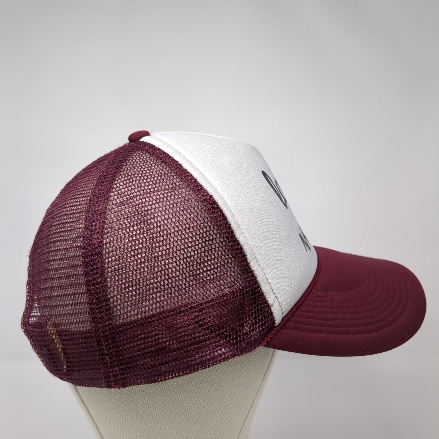 Lake Vibes Snapback Trucker Hat Red One Size Adjustable Mesh Back Rope