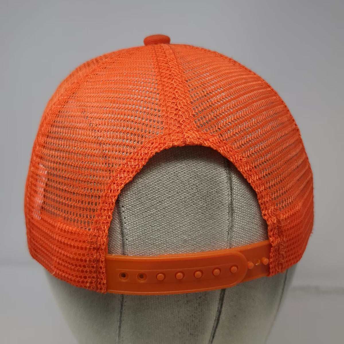 Baldwin Hat Co Trucker Hat Orange White One Size Mesh Snapback Beard Logo Patch
