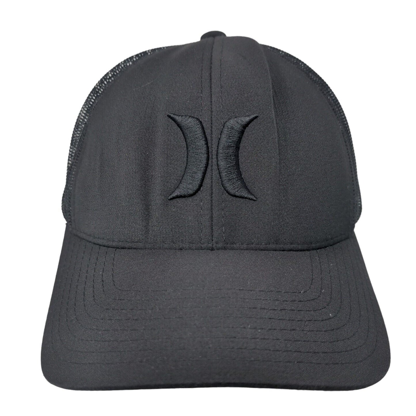 Hurley Snapback Mesh Back Trucker Hat Black One Size Breathable Yupoong