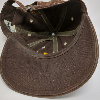 Cabela's Baseball Cap Brown OSFM Contrast Stitch Embroidered Logo Hat Outdoor