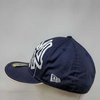 New York Yankees Fitted Hat Blue 7 3/8 New Era 59Fifty Graffiti Style MLB Logo