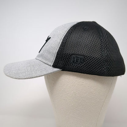 Highland Tactical Baseball Cap Gray Black One Size USA Flag Patch Mesh Back