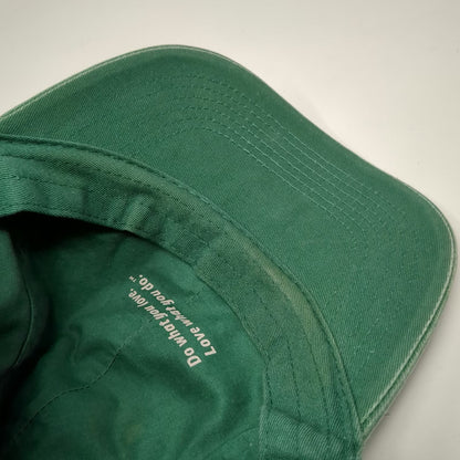 Life is Good Baseball Cap Green One Size Heart Patch Distressed Slideback Hat