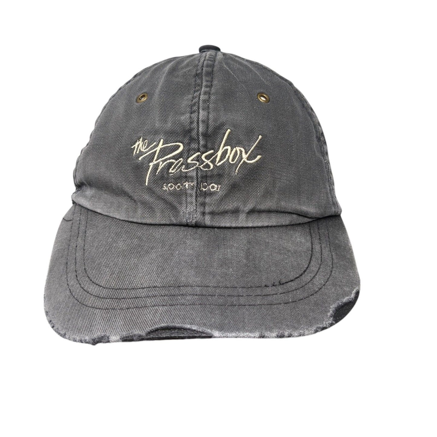 The Pressbox Slideback Hat Gray One Size Solid Adjustable Embroidered