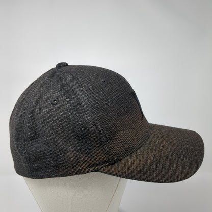 Hurley Fitted Hat Black L/XL Flexfit Embroidered Vented Holes 6 Panel Yupoong