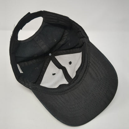 Unbranded Strapback Hat Black One Size Adjustable Vented Holes 6 Panel Blank