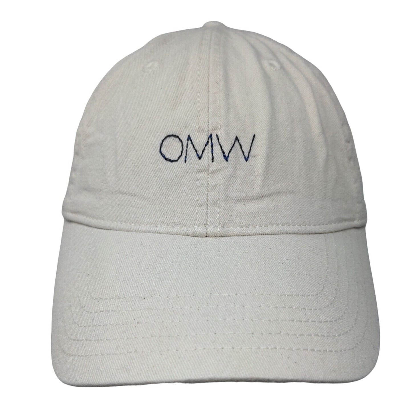 OMW Slideback Hat Tan One Size Embroidered Leather Strap Madewell