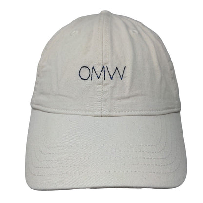 OMW Slideback Hat Tan One Size Embroidered Leather Strap Madewell