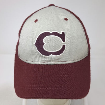 American Made Cap Co. Baseball Cap Red Gray L 122 Two Tone Logo Made in USA Hat